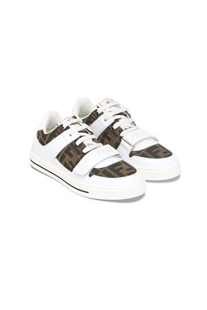 Sneaker in tessuto jacquard e pelle FENDI KIDS | JMR476AHGYF0C1A